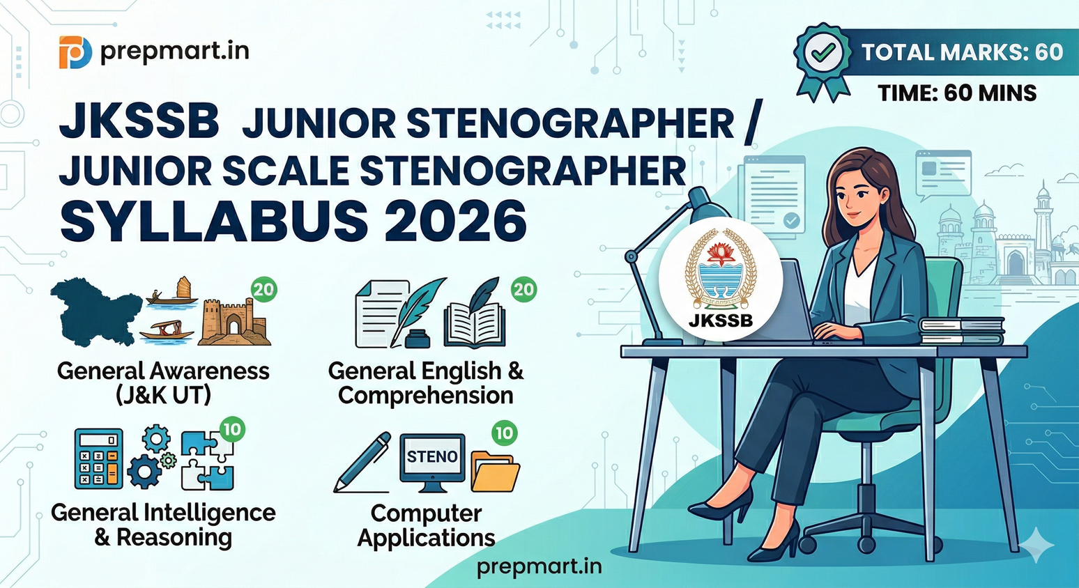 JKSSB Junior Stenographer / Junior Scale Stenographer Syllabus 2026